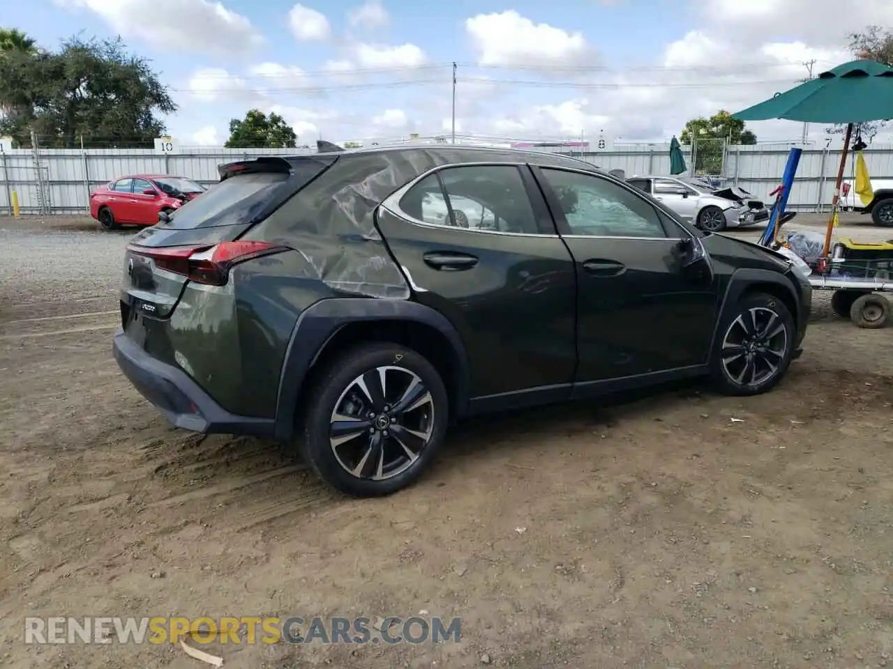 3 fotografías del automóvil dañado JTHX3JBH8M2036140 LEXUS UX 200 2021