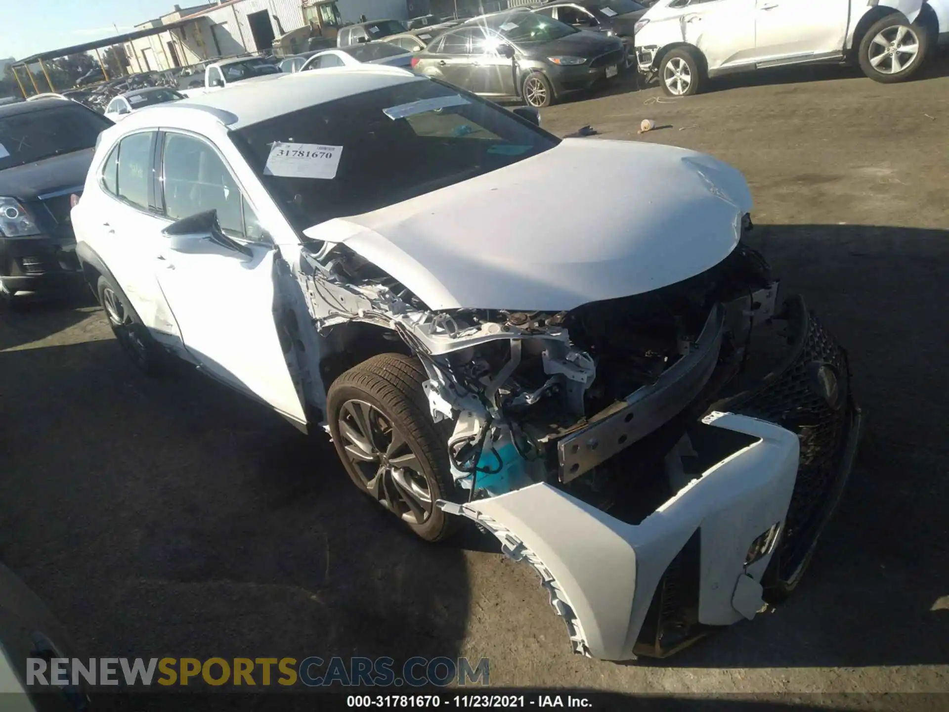 1 Photograph of a damaged car JTHE9JBHXM2041572 LEXUS UX 2021
