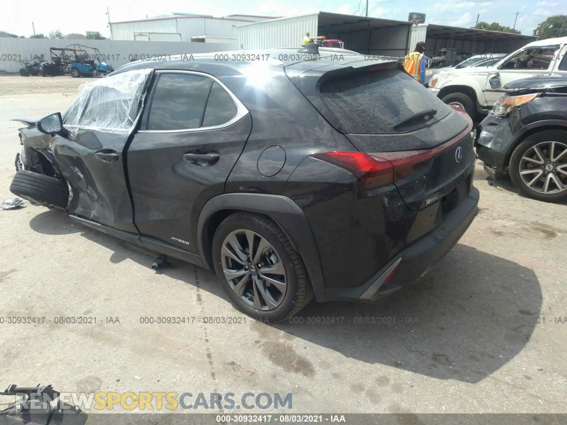 3 fotografías del automóvil dañado JTHR9JBH8M2040177 LEXUS UX 2021