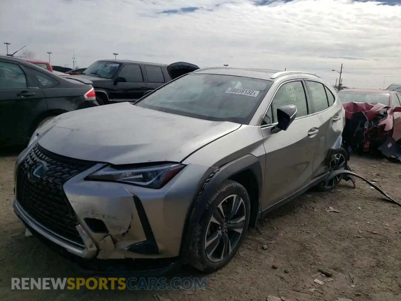 2 fotografías del automóvil dañado JTHU9JBH0K2018231 LEXUS UX 250H 2019