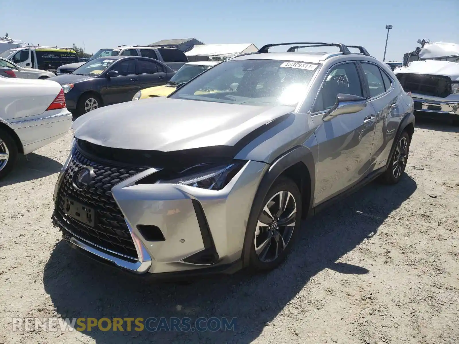 2 fotografías del automóvil dañado JTHP9JBH8L2025734 LEXUS UX 250H 2020