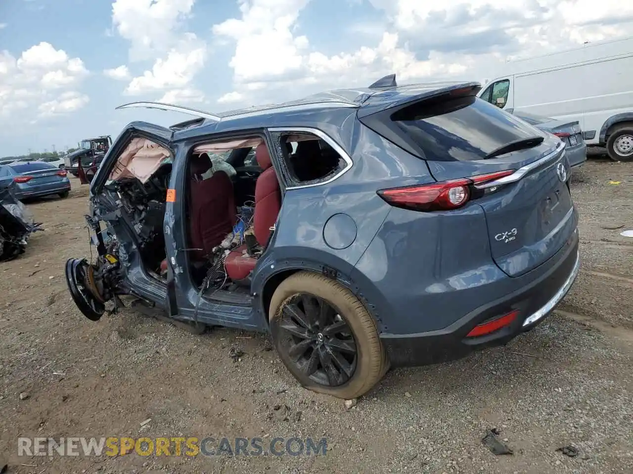 2 fotografías del automóvil dañado JM3TCBDY1P0631597 MAZDA CX-9 2023