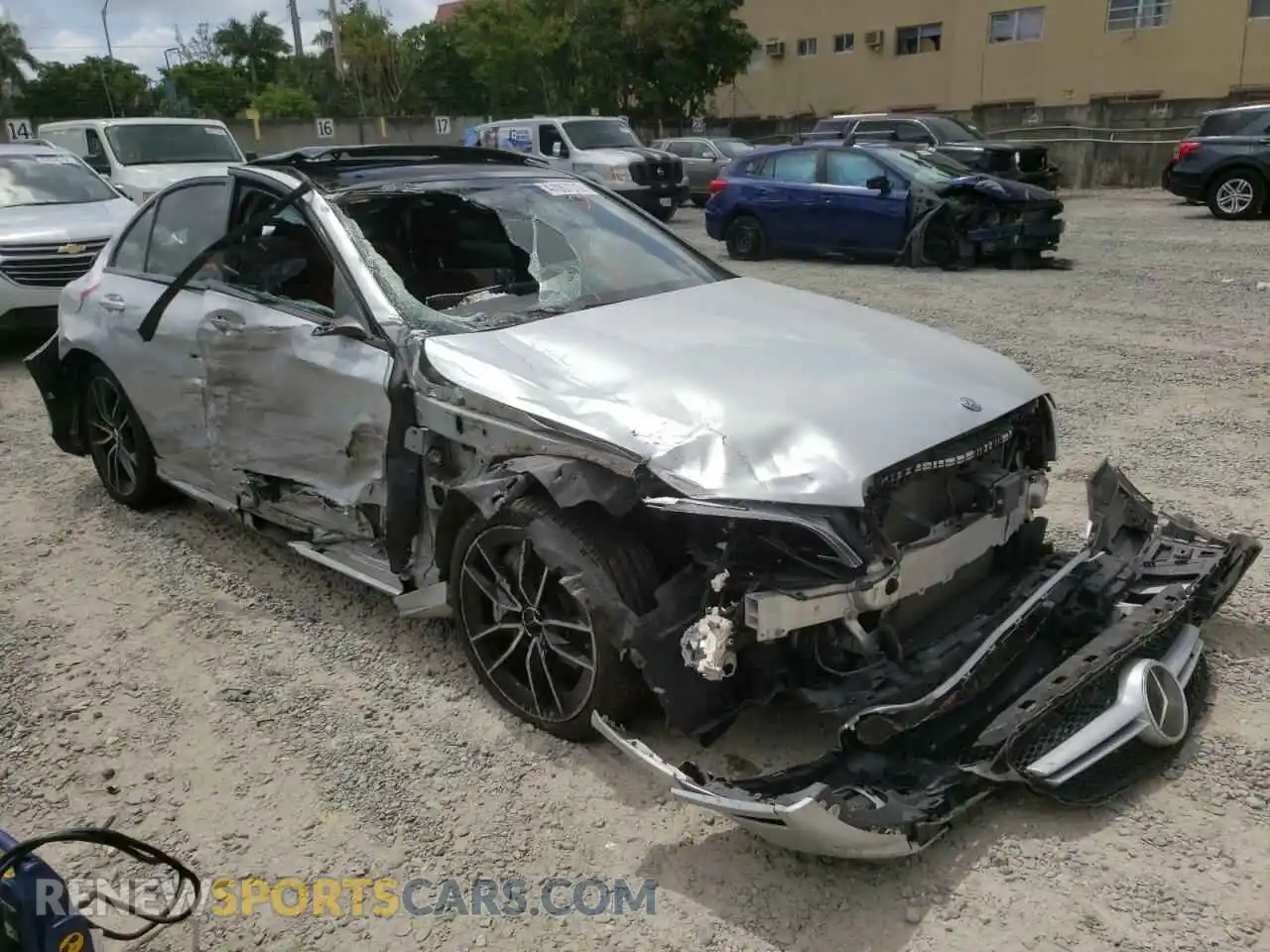 1 fotografías del automóvil dañado 55SWF6EB9KU295219 MERCEDES-BENZ C-CLASS 2019