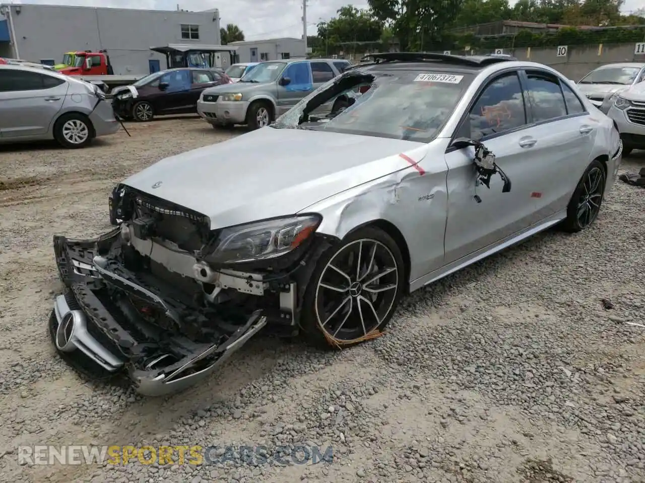 2 fotografías del automóvil dañado 55SWF6EB9KU295219 MERCEDES-BENZ C-CLASS 2019