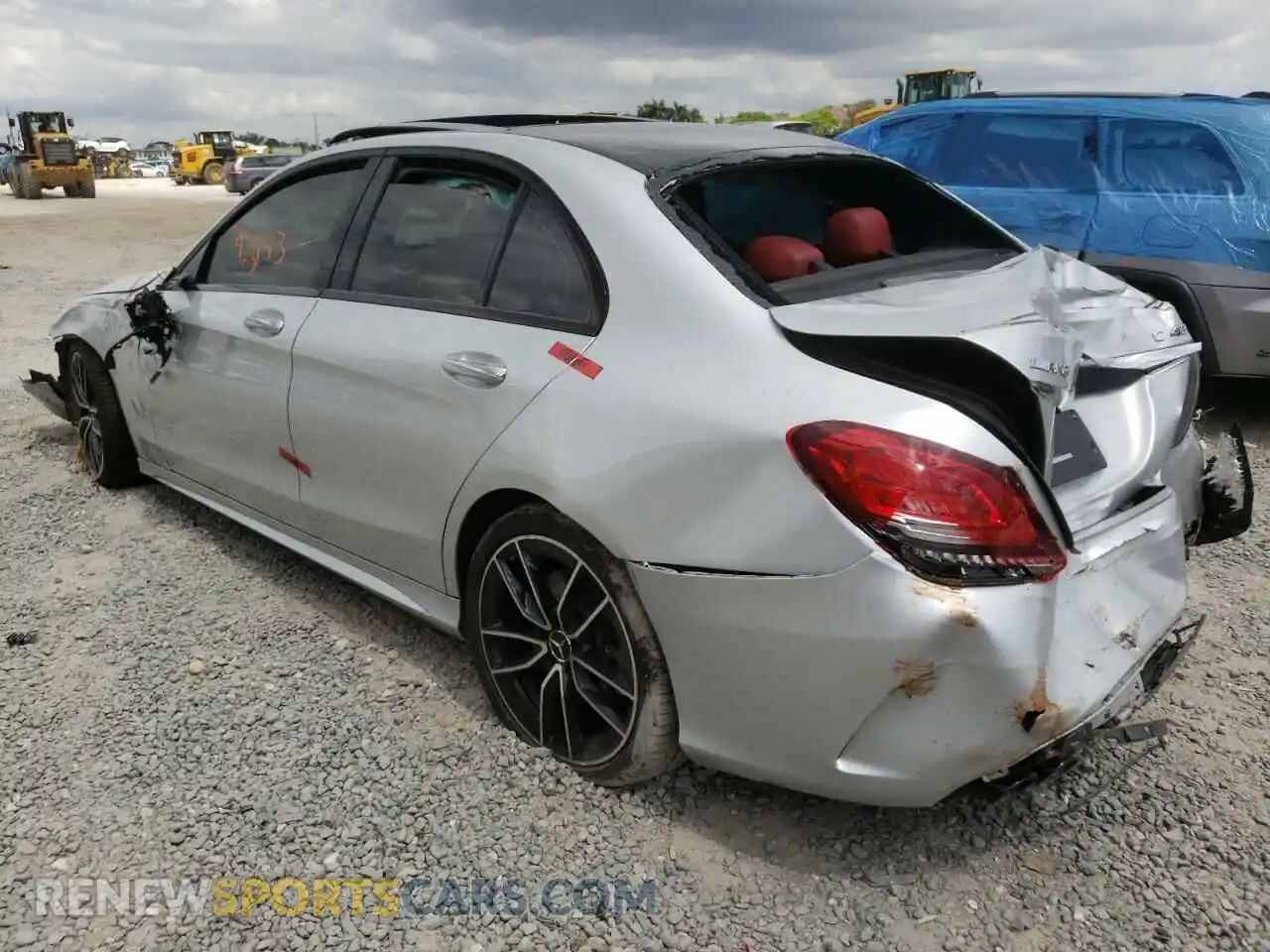 3 fotografías del automóvil dañado 55SWF6EB9KU295219 MERCEDES-BENZ C-CLASS 2019