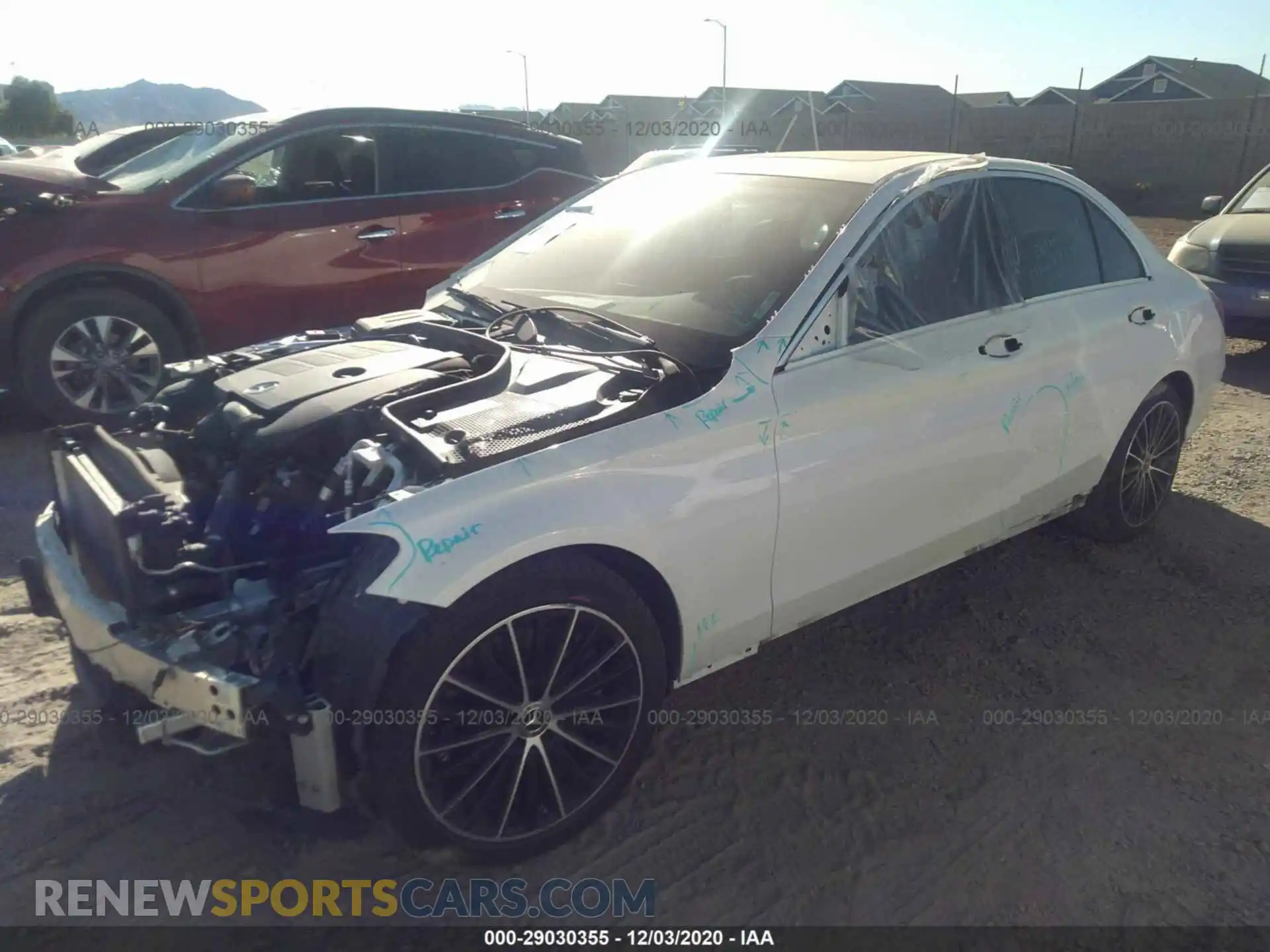 2 Photograph of a damaged car 55SWF8DB2KU288349 MERCEDES-BENZ C-CLASS 2019
