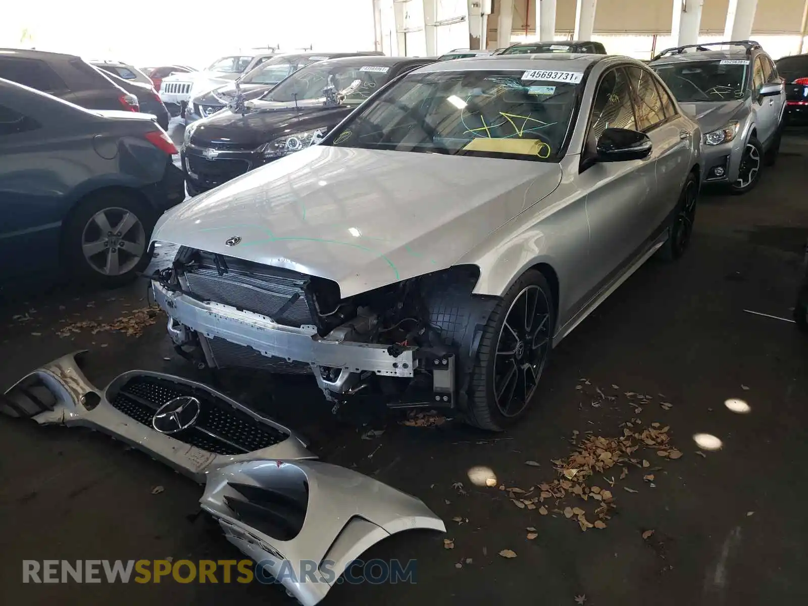 2 Photograph of a damaged car 55SWF8DB7KU317098 MERCEDES-BENZ C-CLASS 2019