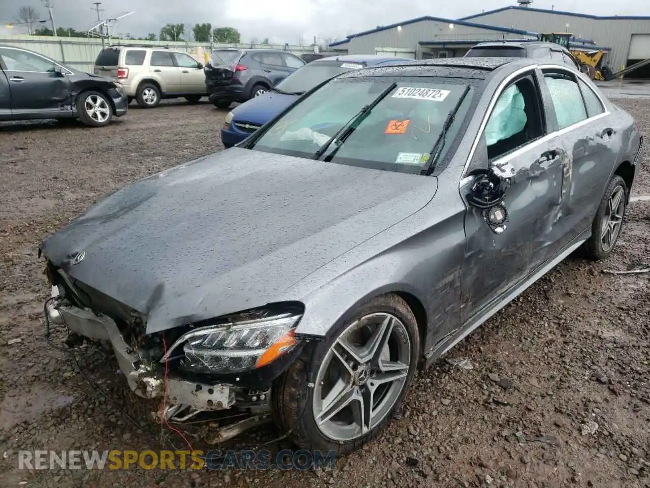 2 fotografías del automóvil dañado 55SWF8EB3KU291680 MERCEDES-BENZ C-CLASS 2019