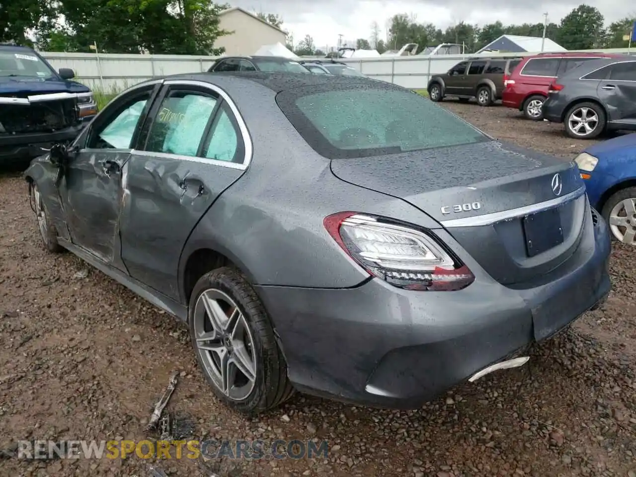 3 fotografías del automóvil dañado 55SWF8EB3KU291680 MERCEDES-BENZ C-CLASS 2019