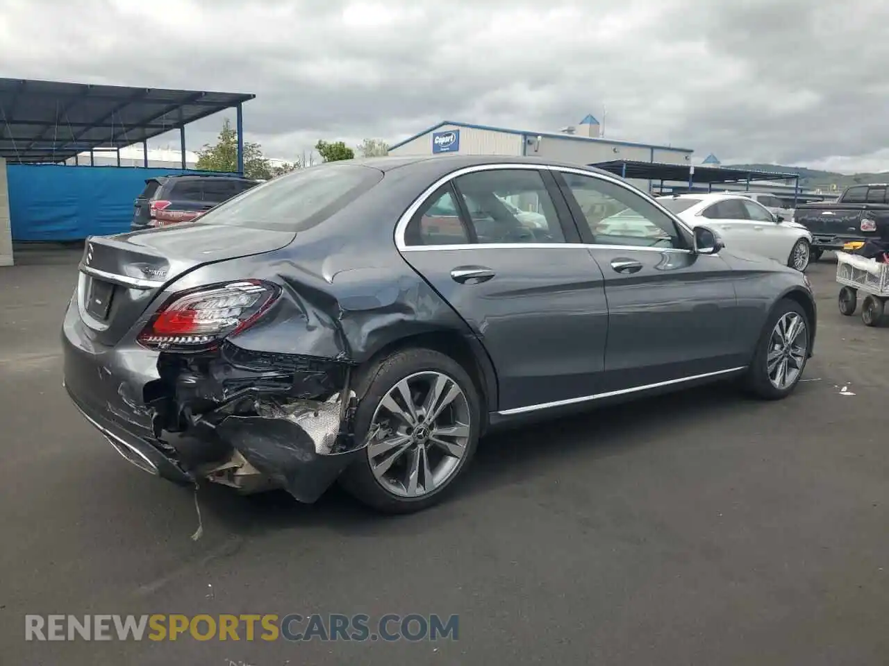 3 fotografías del automóvil dañado 55SWF8EB9KU291263 MERCEDES-BENZ C-CLASS 2019