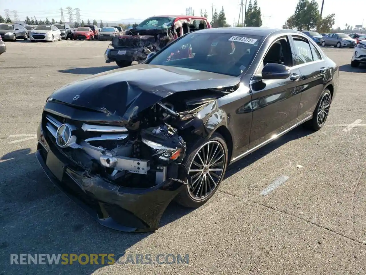 2 Photograph of a damaged car W1KWF8DB8LR593485 MERCEDES-BENZ C-CLASS 2020