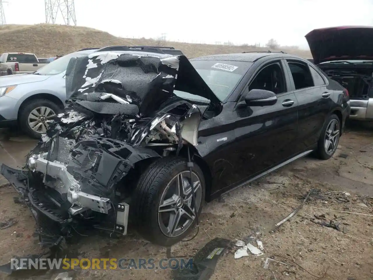 2 Photograph of a damaged car W1KWF6EB3MR615476 MERCEDES-BENZ C-CLASS 2021