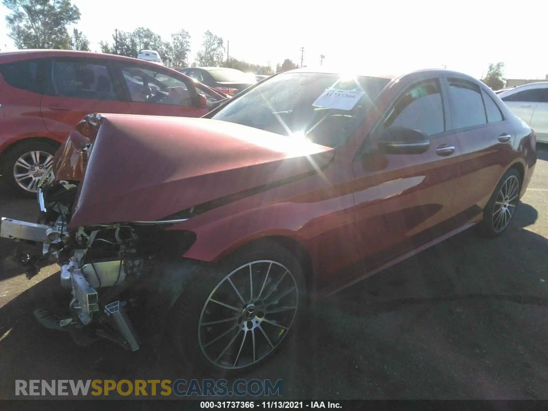 2 Photograph of a damaged car W1KWF8DB9MR625541 MERCEDES-BENZ C-CLASS 2021