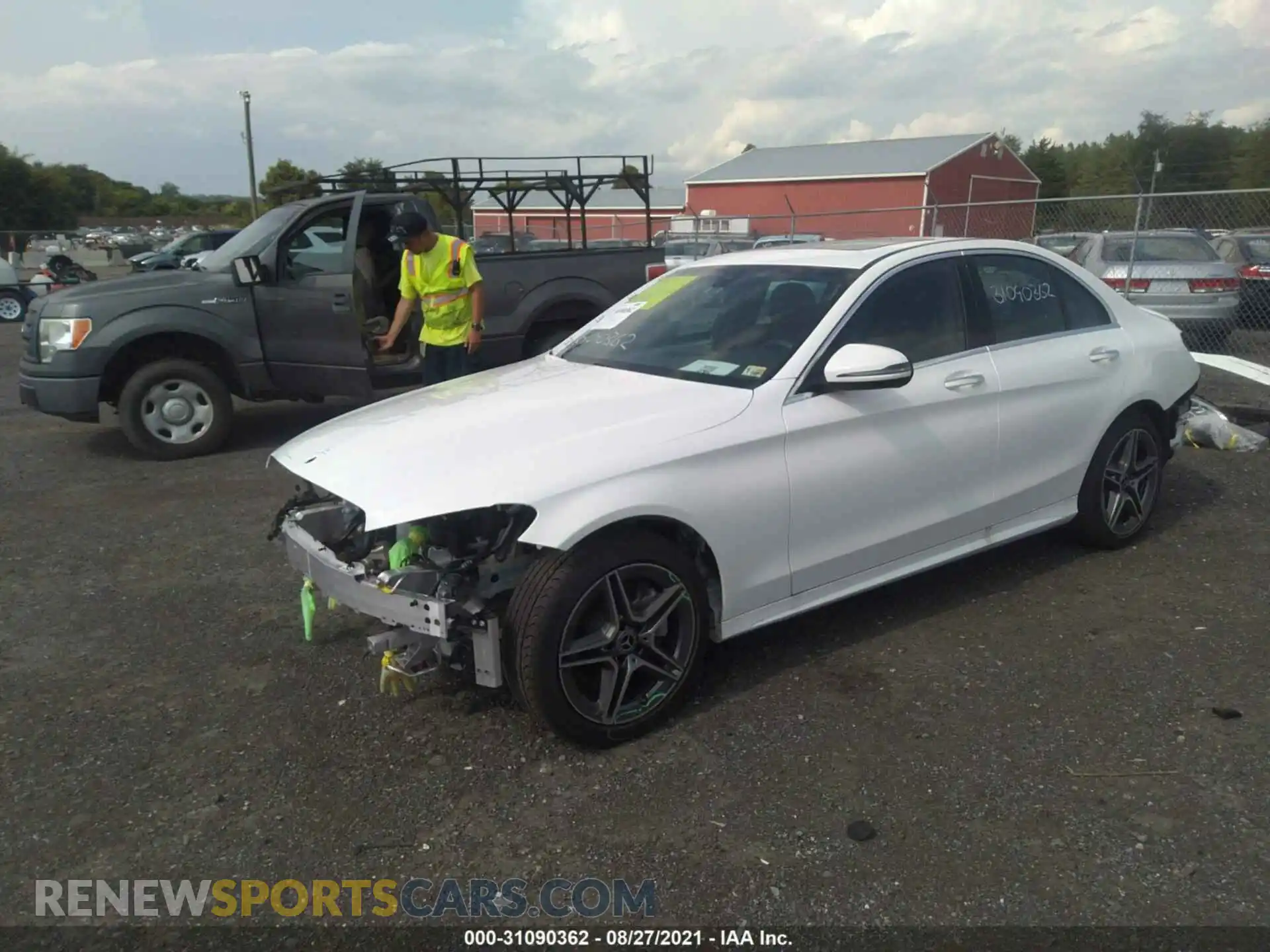2 Photograph of a damaged car W1KWF8EB0MR615947 MERCEDES-BENZ C-CLASS 2021