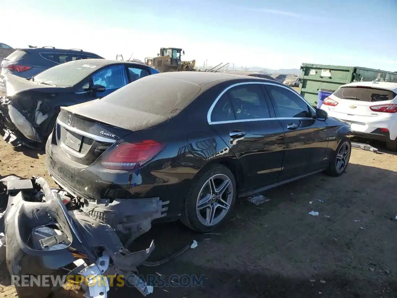 3 fotografías del automóvil dañado W1KWF8EB7MR614441 MERCEDES-BENZ C-CLASS 2021