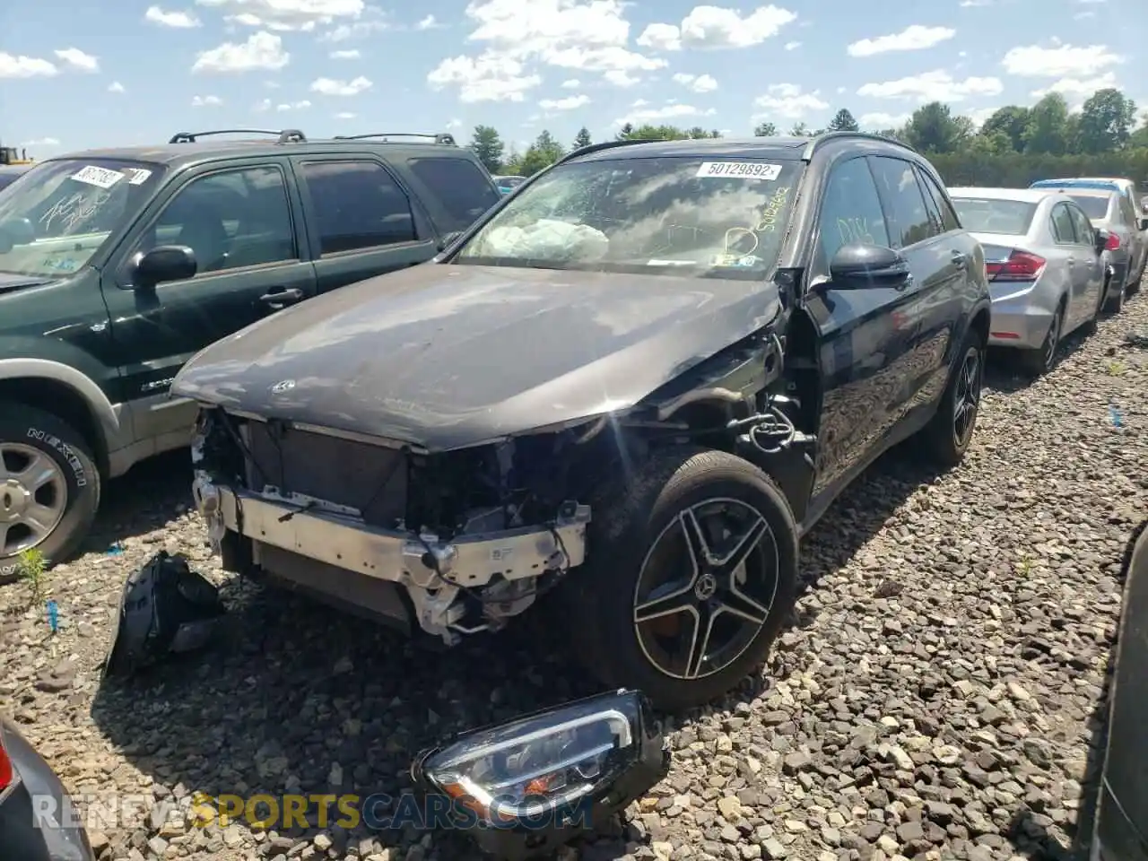 2 Photograph of a damaged car W1N0G8EB8LF856371 MERCEDES-BENZ GLC-CLASS 2020