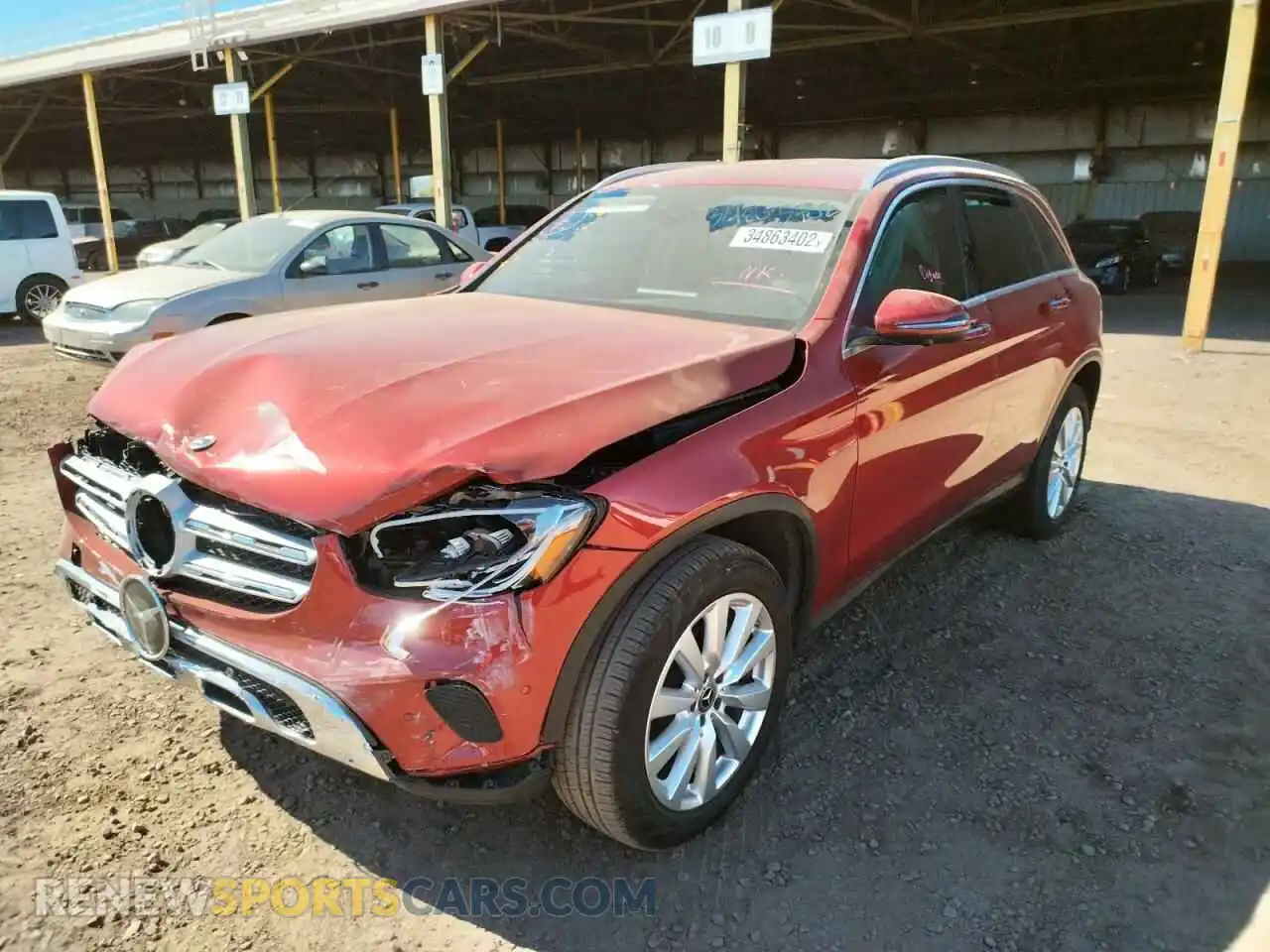 2 Photograph of a damaged car W1N0G8DBXMF894347 MERCEDES-BENZ GLC-CLASS 2021
