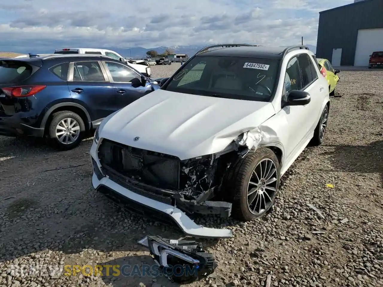 2 Photograph of a damaged car 4JGFB4KE2MA445355 MERCEDES-BENZ GLE-CLASS 2021