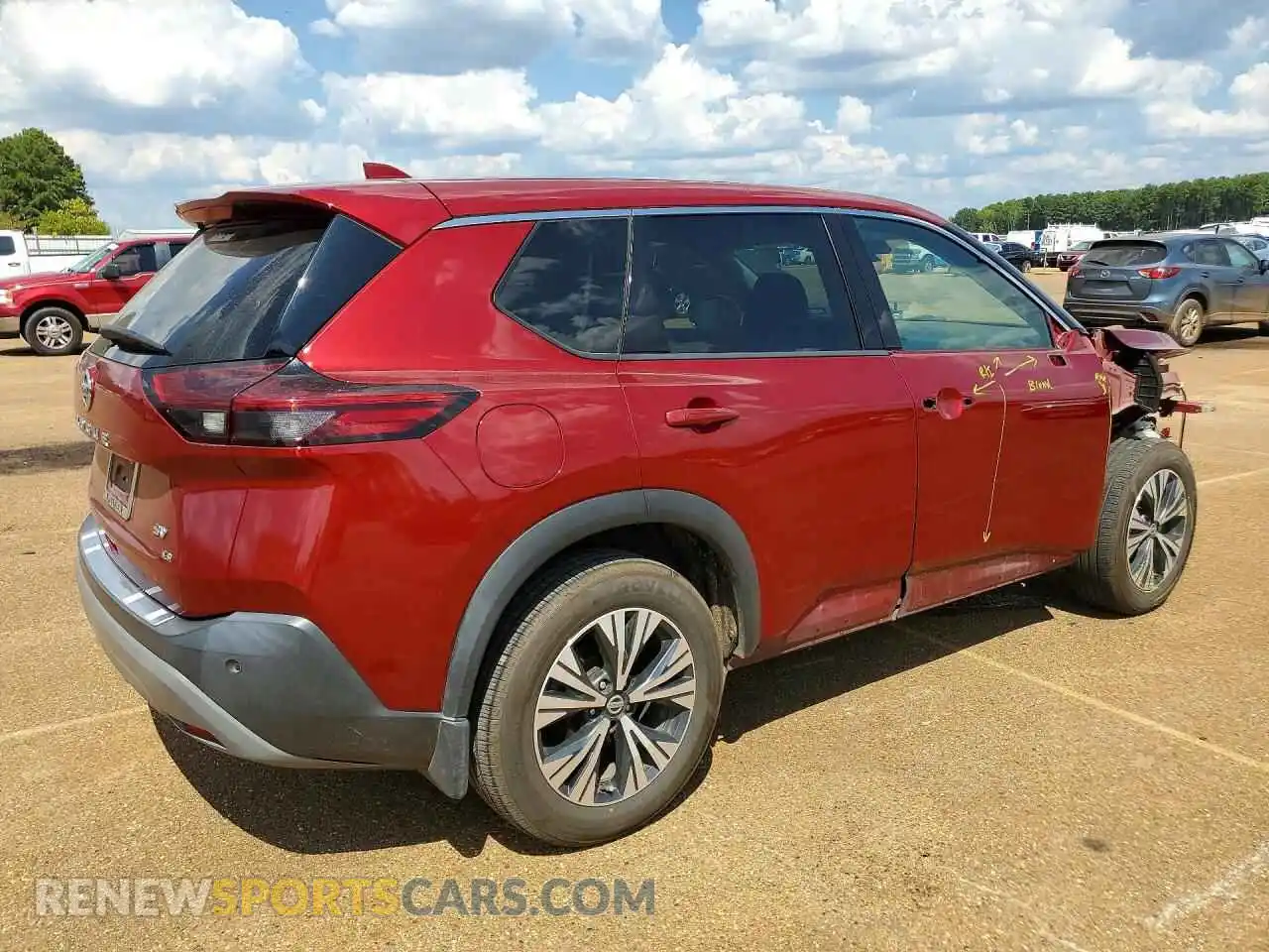 3 fotografías del automóvil dañado 5N1AT3BA2MC825220 NISSAN ROGUE 2021