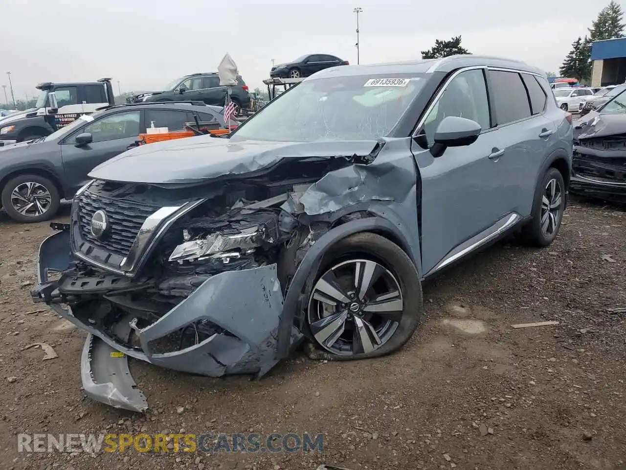 1 fotografías del automóvil dañado 5N1AT3CB1MC802874 NISSAN ROGUE 2021