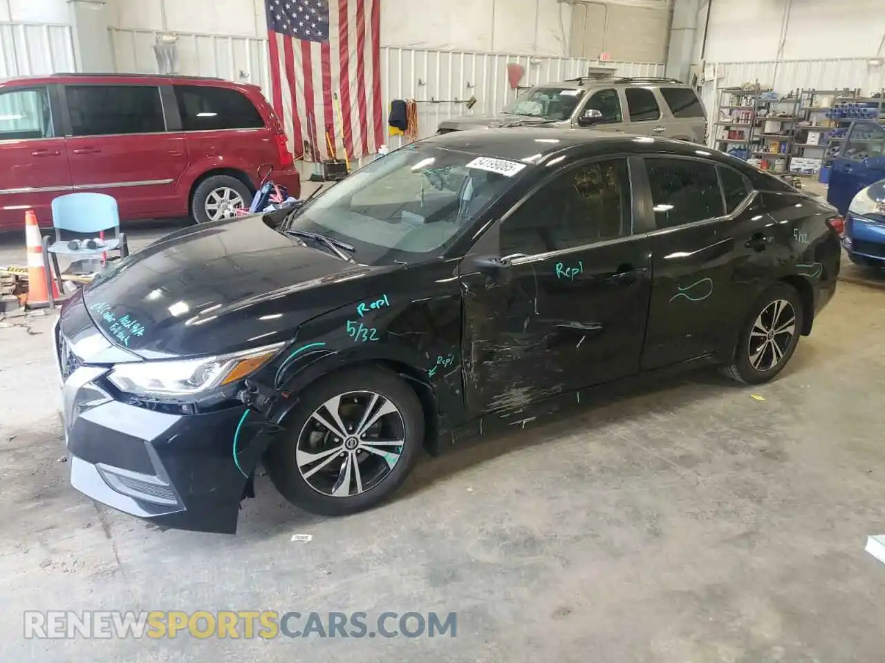 1 Photograph of a damaged car 3N1AB8CV1MY325436 NISSAN SENTRA 2021