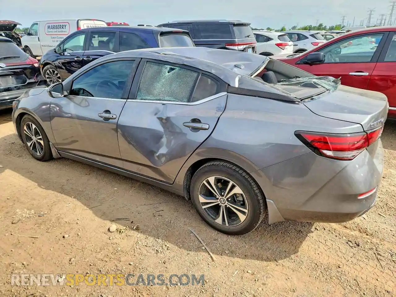 2 fotografías del automóvil dañado 3N1AB8CV7NY291567 NISSAN SENTRA 2022