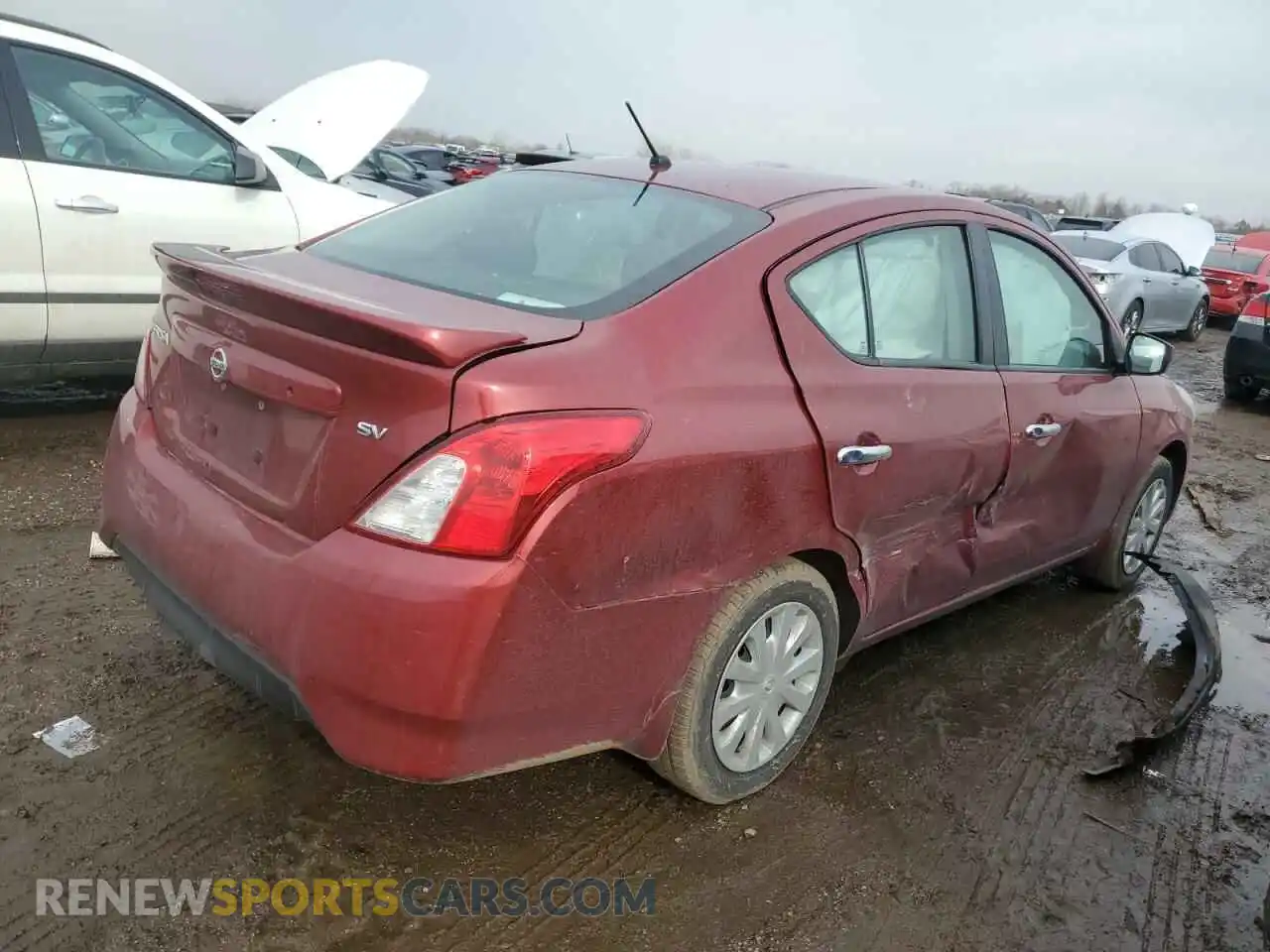 3 fotografías del automóvil dañado 3N1CN7AP2KL836128 NISSAN VERSA 2019