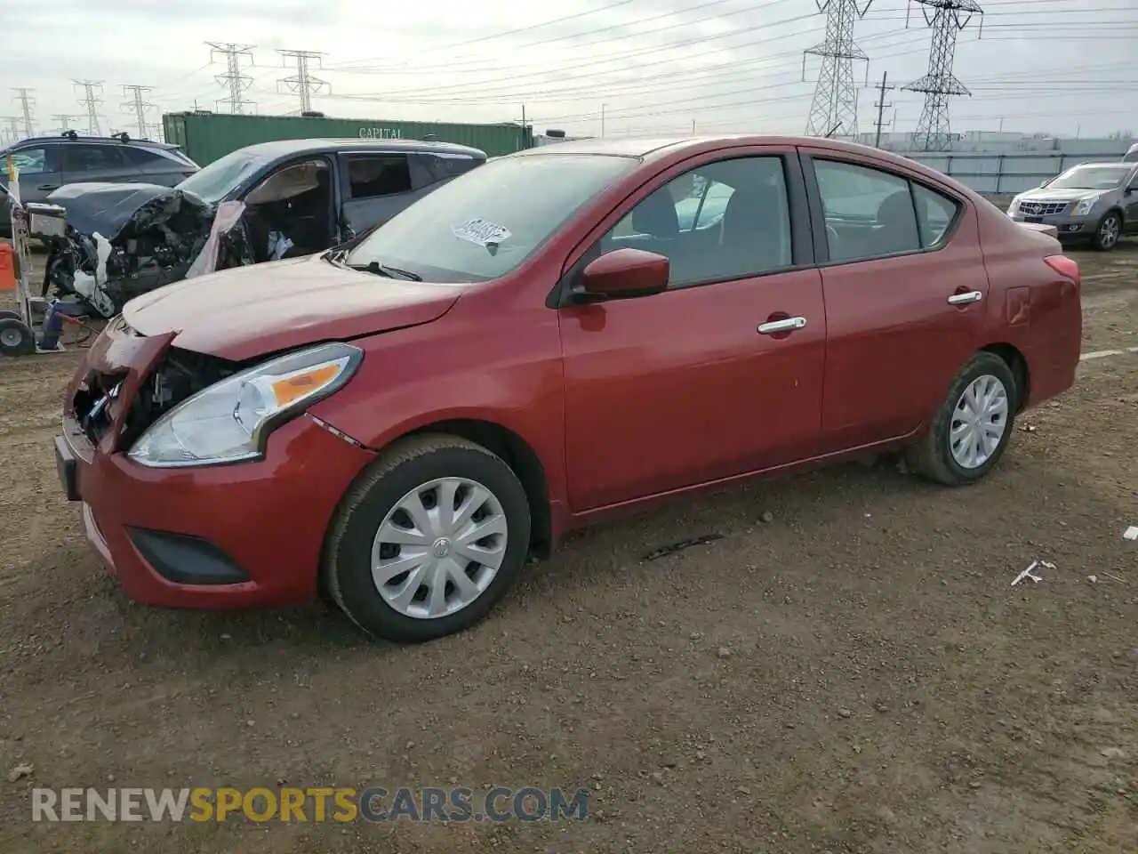 1 Photograph of a damaged car 3N1CN7AP2KL837862 NISSAN VERSA 2019