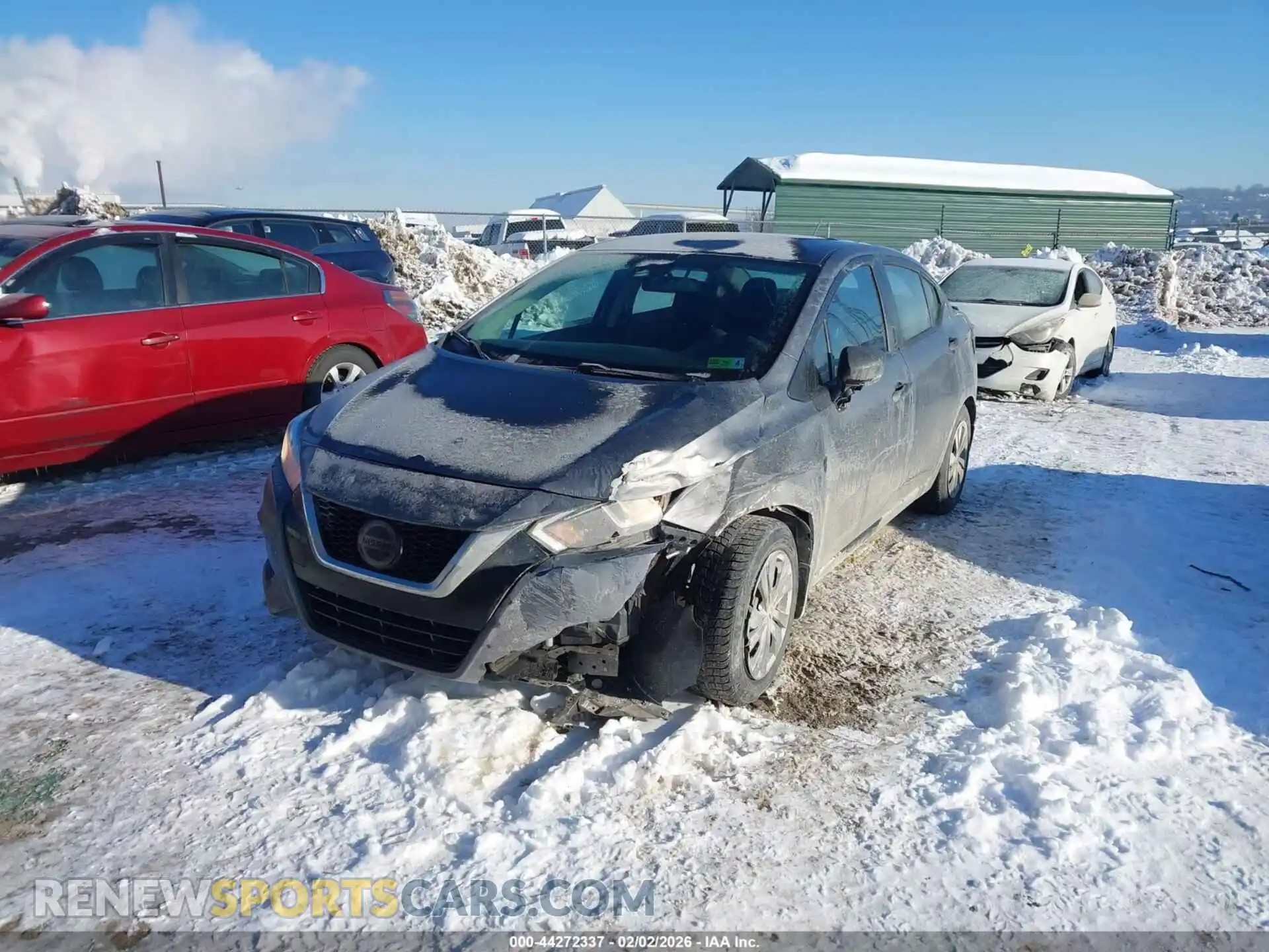 2 fotografías del automóvil dañado 3N1CN8BV4ML813861 NISSAN VERSA 2021