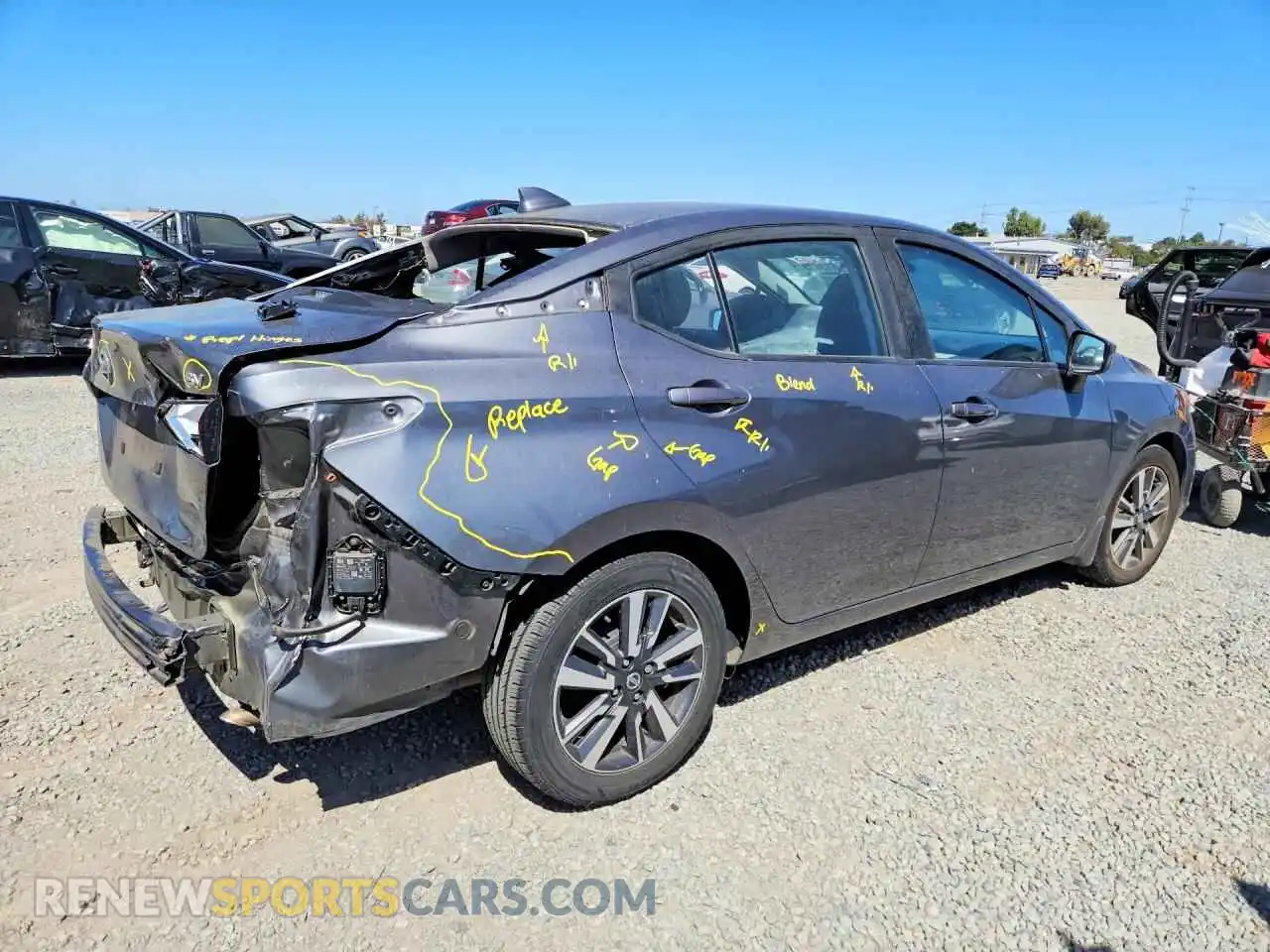 3 fotografías del automóvil dañado 3N1CN8EV3NL837873 NISSAN VERSA 2022