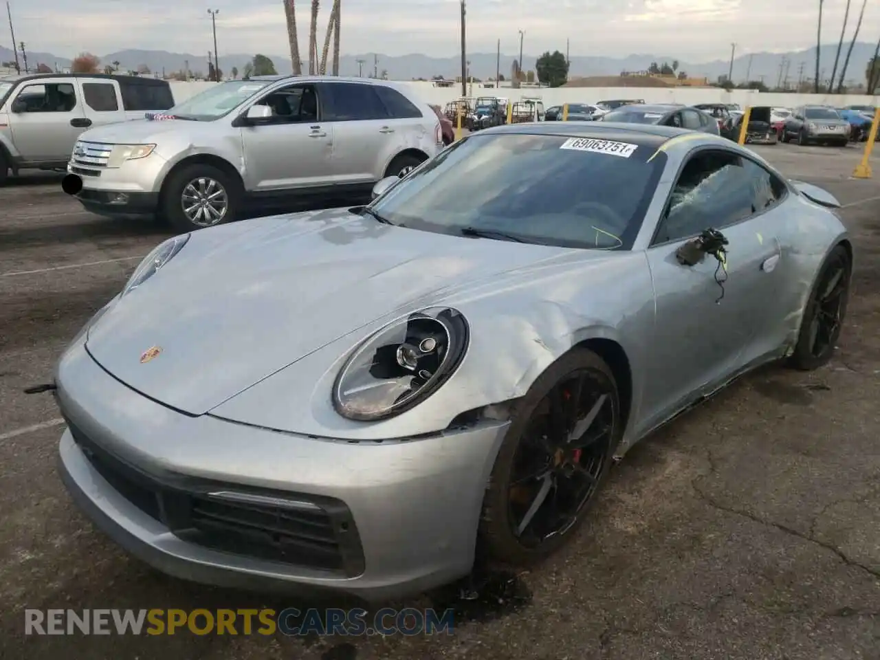 2 Photograph of a damaged car WP0AB2A93MS222341 PORSCHE 911 2021