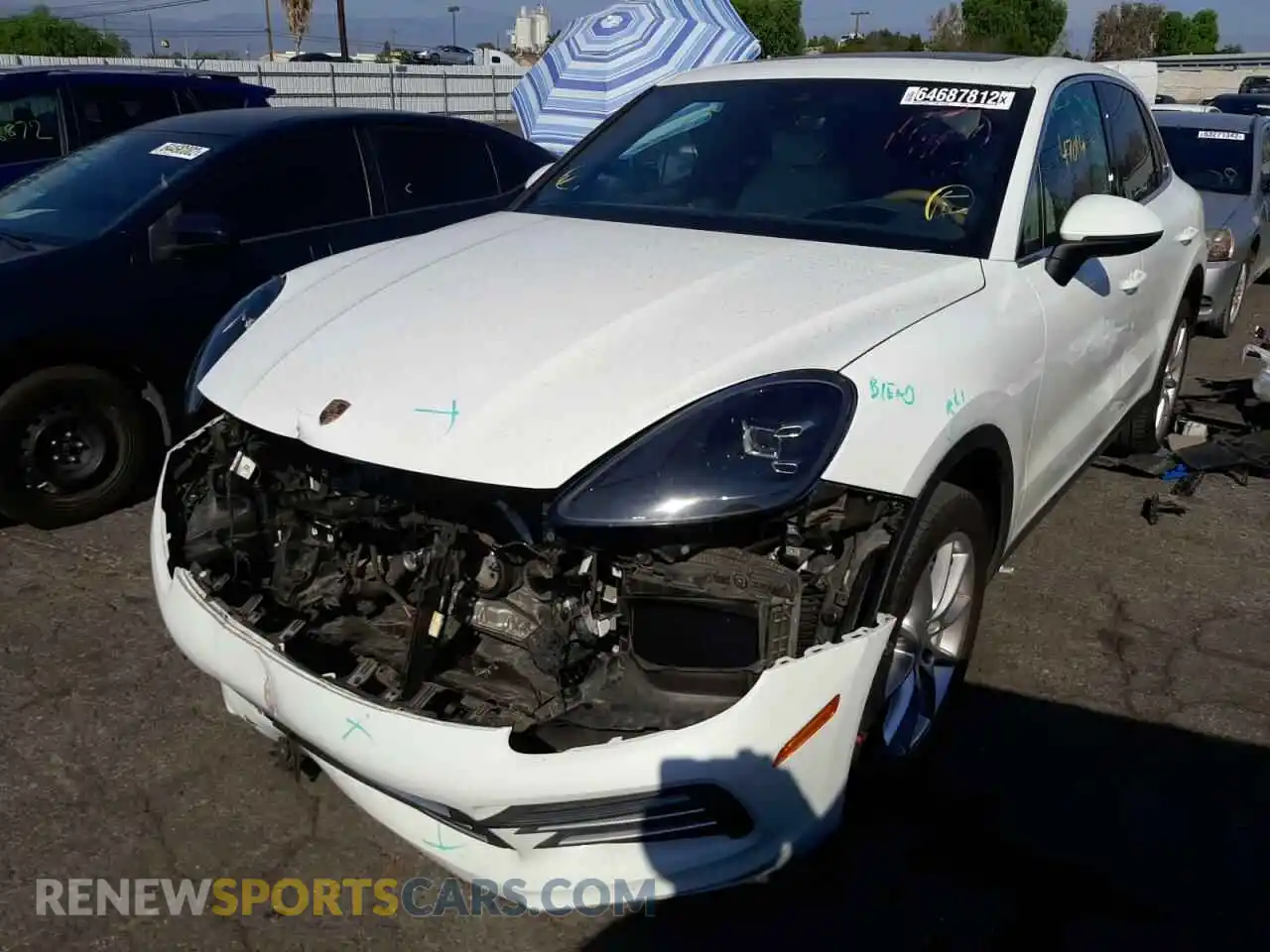 2 Photograph of a damaged car WP1AB2AY4LDA27678 PORSCHE CAYENNE 2020