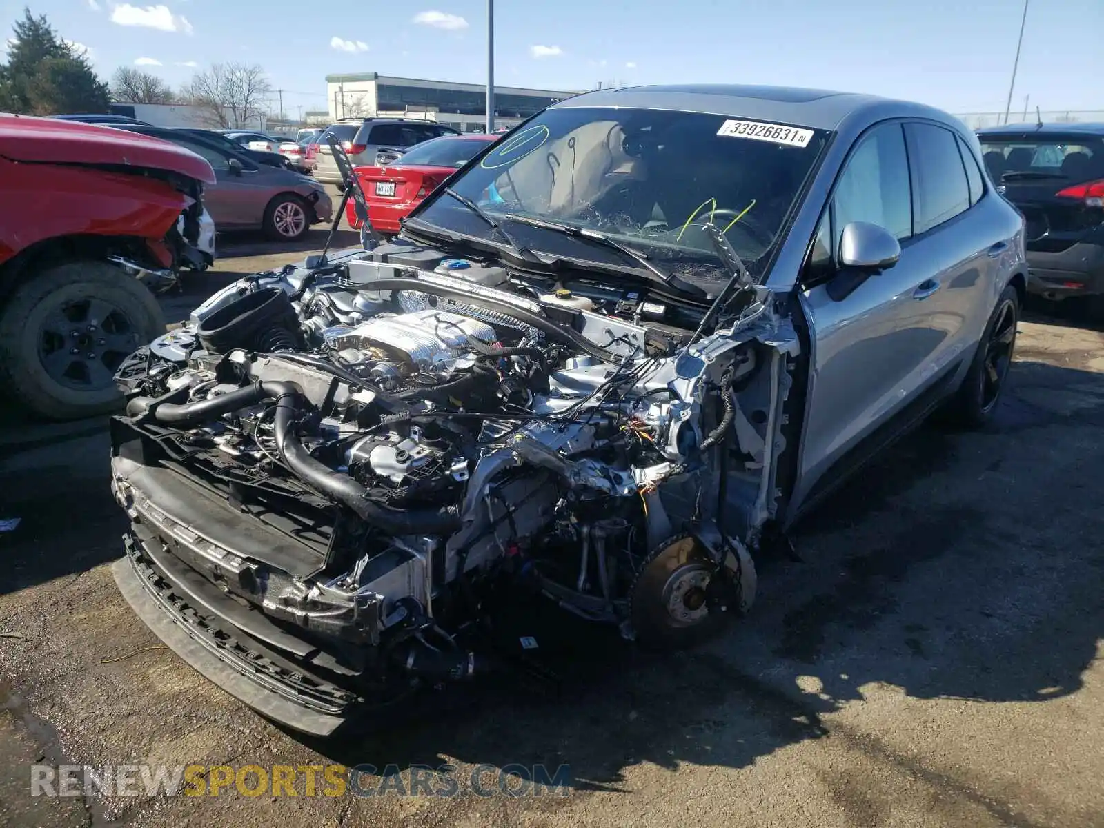 2 Photograph of a damaged car WP1AB2A56LLB32721 PORSCHE MACAN 2020