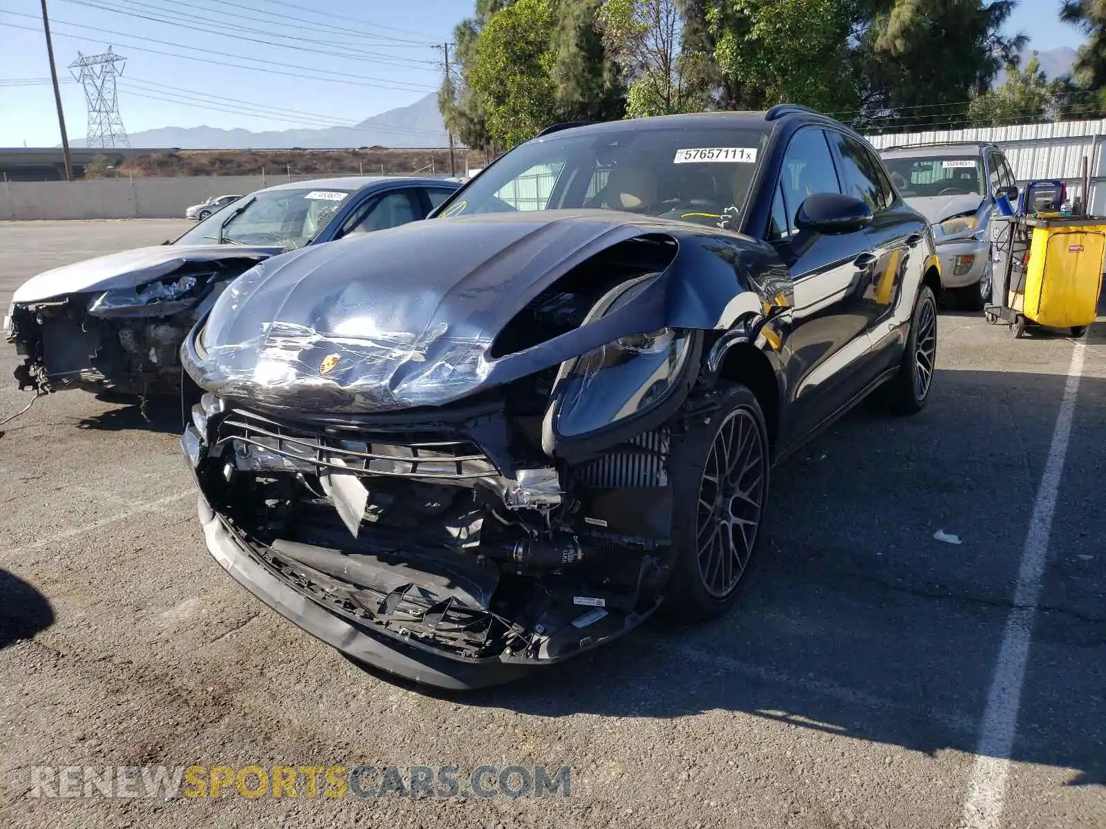 2 Photograph of a damaged car WP1AB2A57MLB31966 PORSCHE MACAN 2021