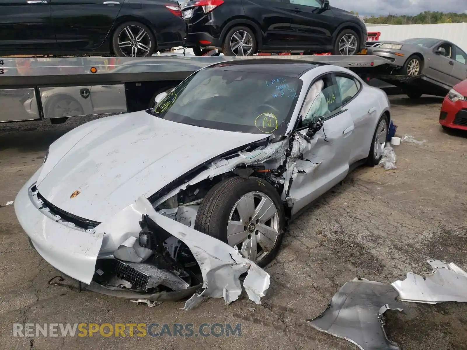 2 Photograph of a damaged car WP0AA2Y19MSA17287 PORSCHE TAYCAN 2021