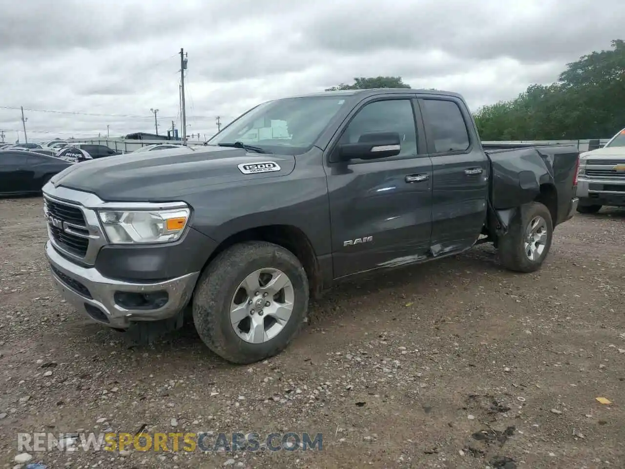 1 Photograph of a damaged car 1C6SRFBT2KN656741 RAM 1500 2019