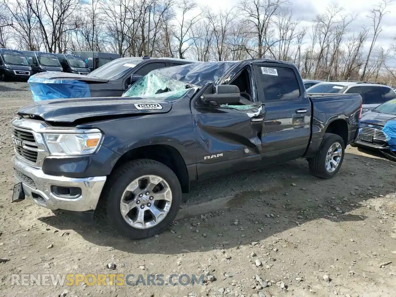 1 Photograph of a damaged car 1C6SRFFT0KN532414 RAM 1500 2019