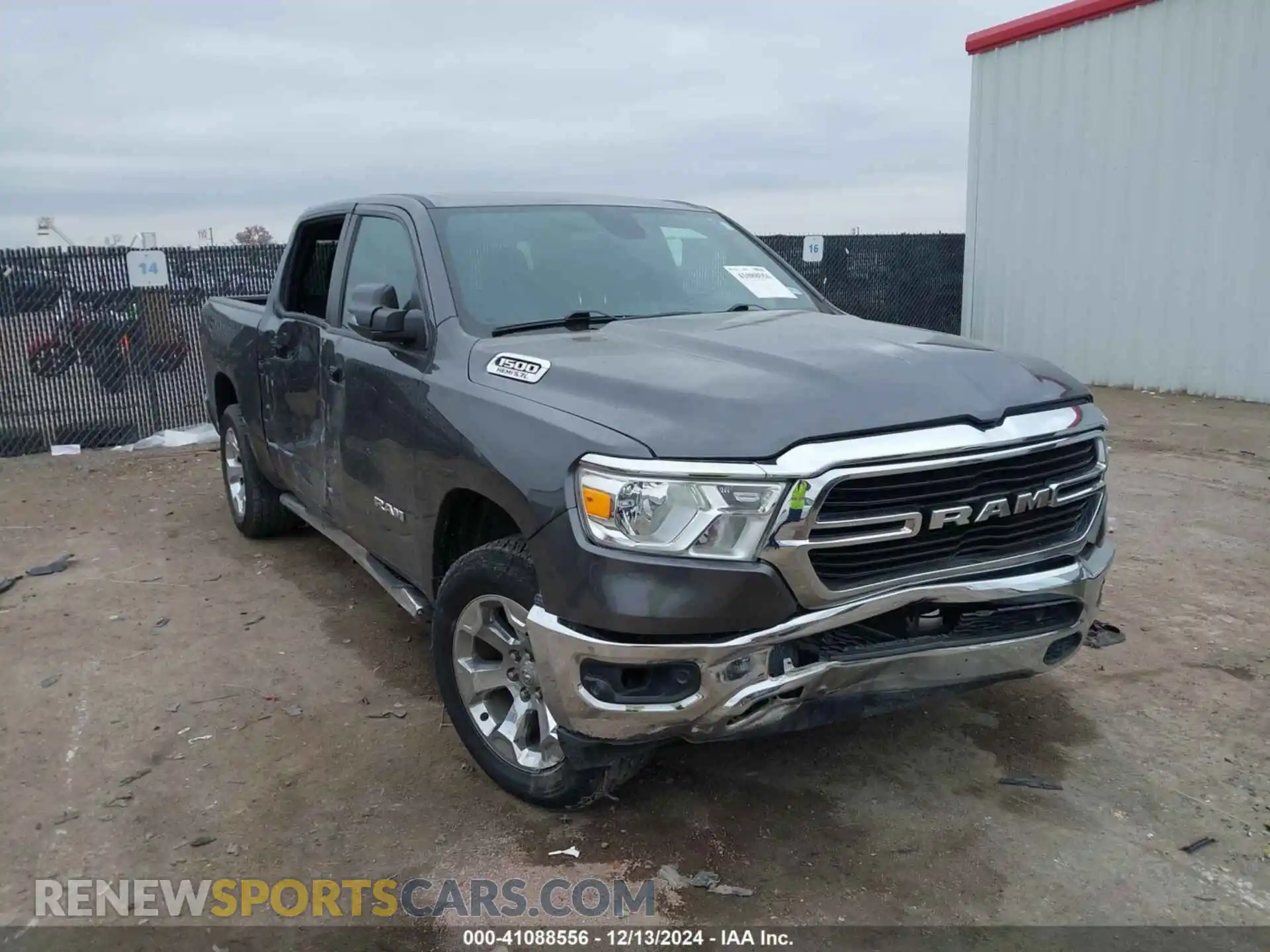 1 Photograph of a damaged car 1C6SRFFT6KN718104 RAM 1500 2019