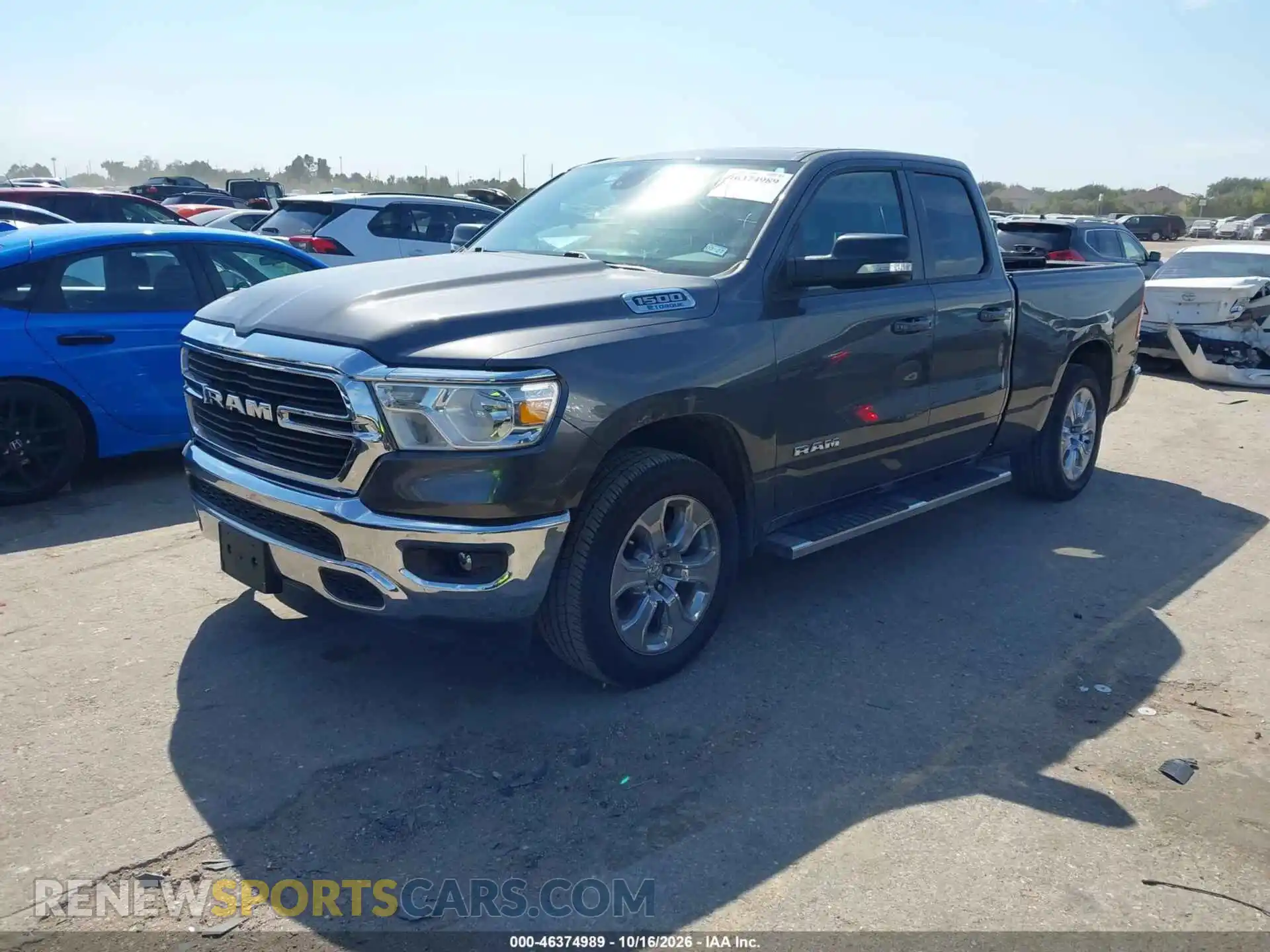 2 Photograph of a damaged car 01C6RREBG8MN75281 RAM 1500 2021
