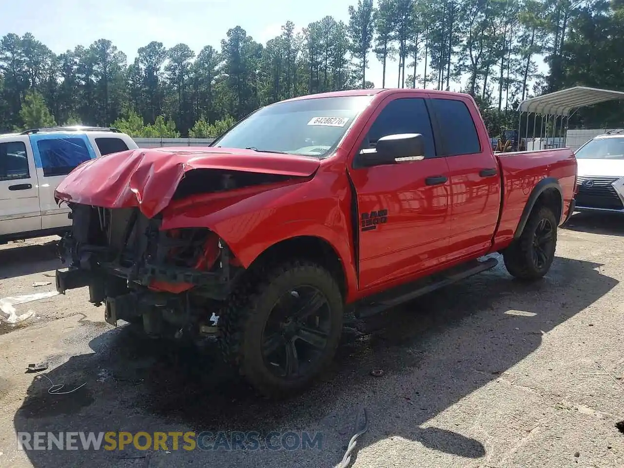 1 Photograph of a damaged car 1C6RR7GG3MS537018 RAM 1500 2021