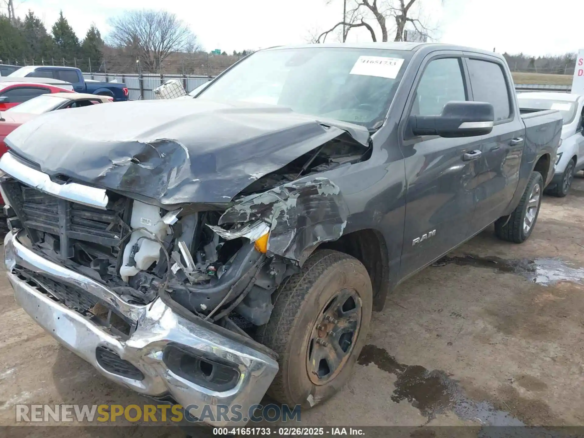 2 Photograph of a damaged car 1C6RREFG5MN802090 RAM 1500 2021