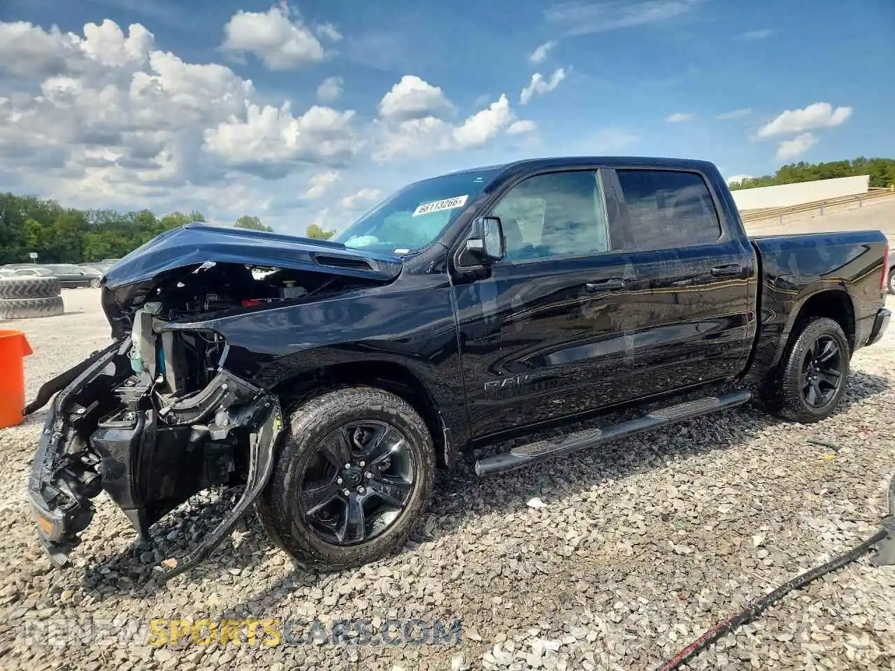 1 Photograph of a damaged car 1C6RREFT1MN593878 RAM 1500 2021