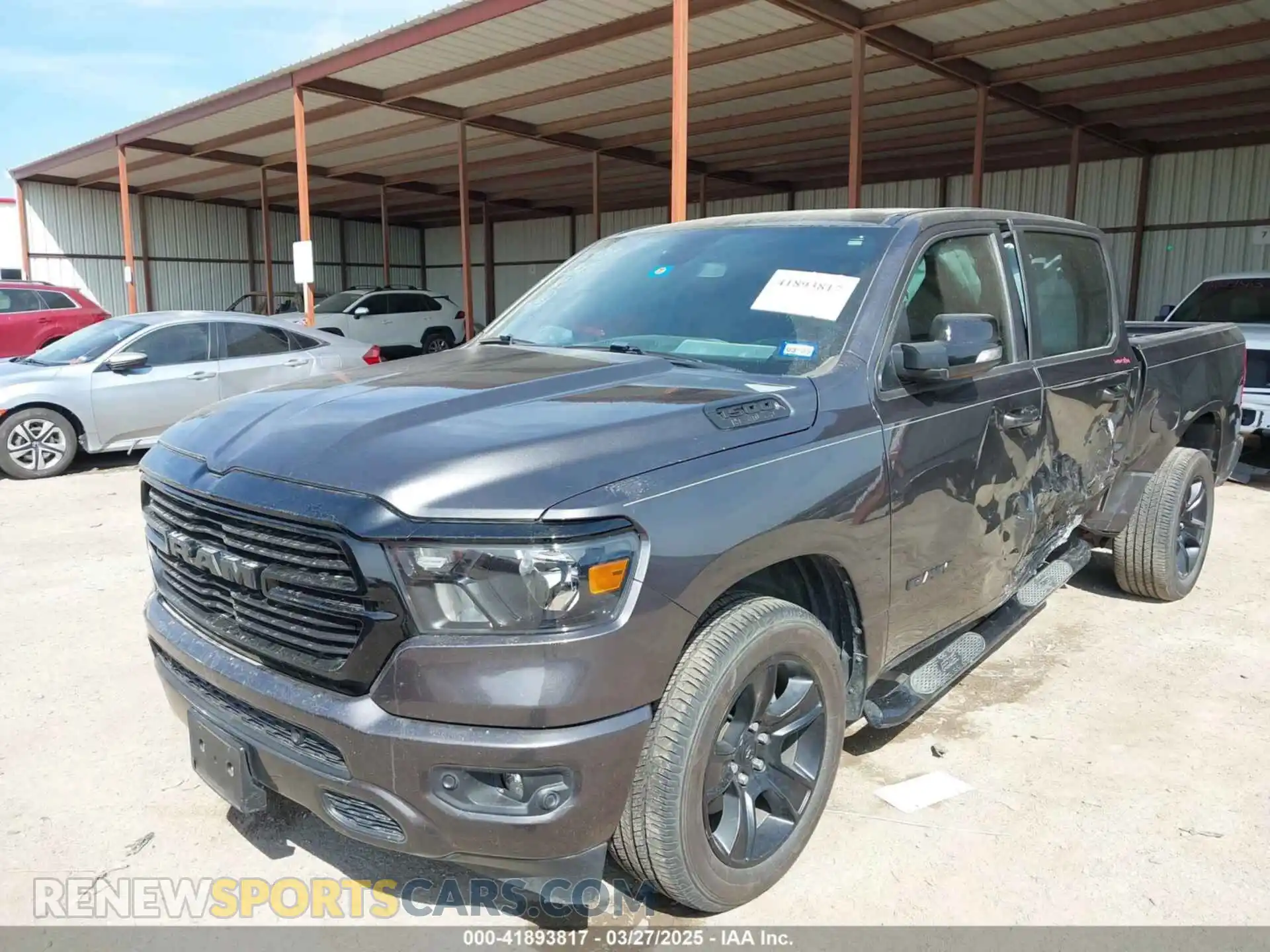 2 Photograph of a damaged car 1C6RREFT8MN584868 RAM 1500 2021