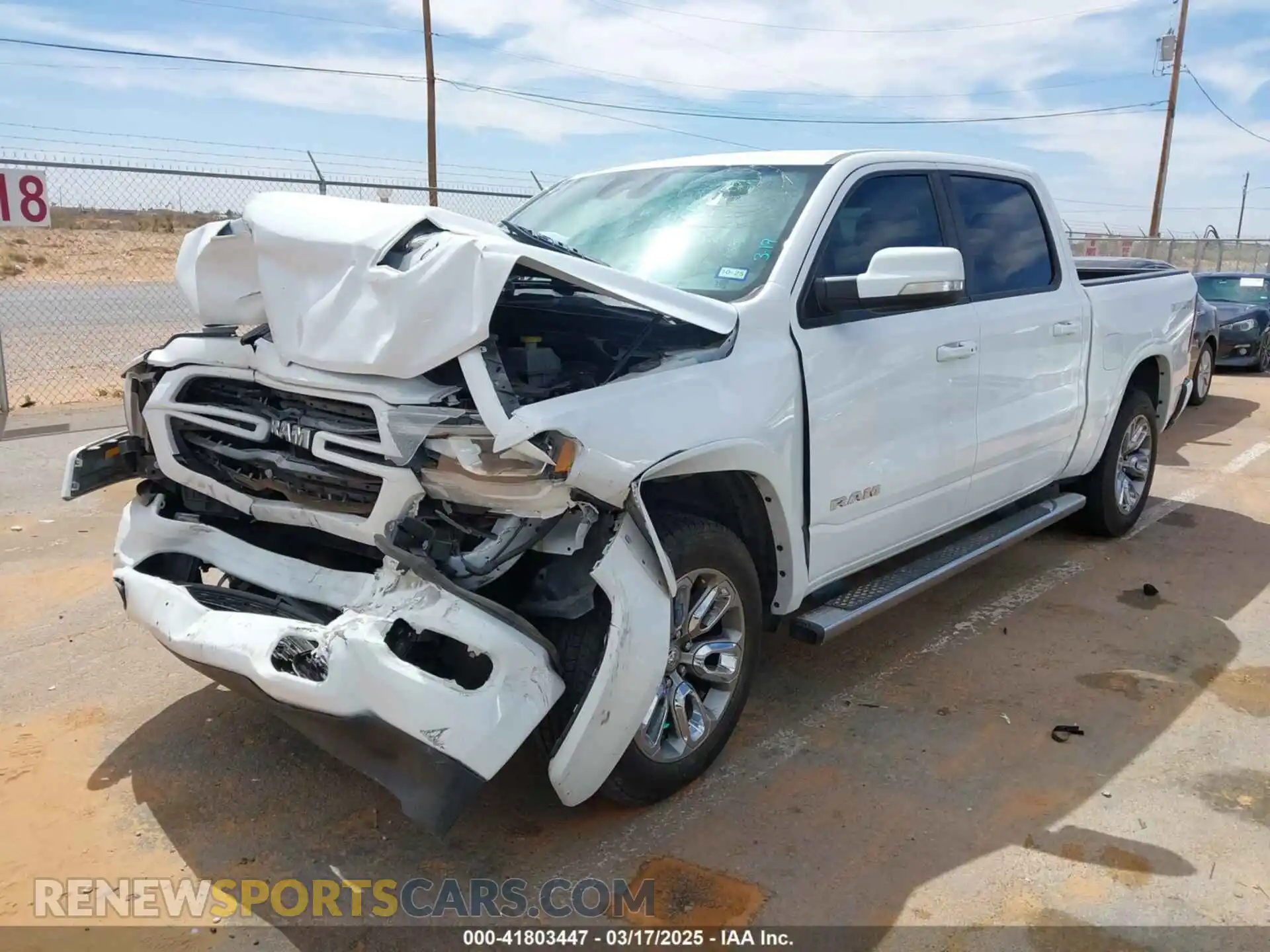 2 Photograph of a damaged car 1C6RREJG3MN604308 RAM 1500 2021