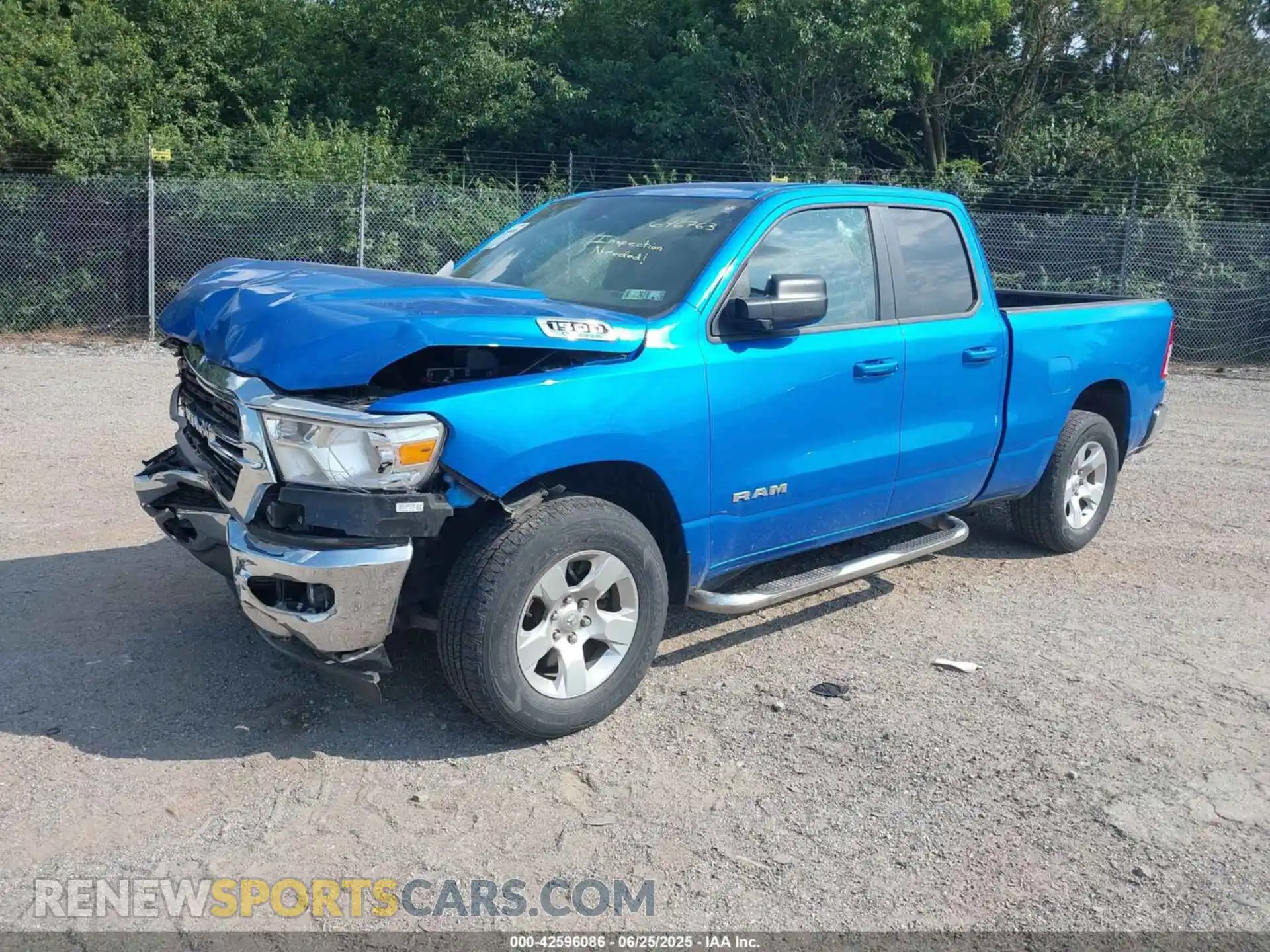 2 Photograph of a damaged car 1C6RRFBG0MN646763 RAM 1500 2021