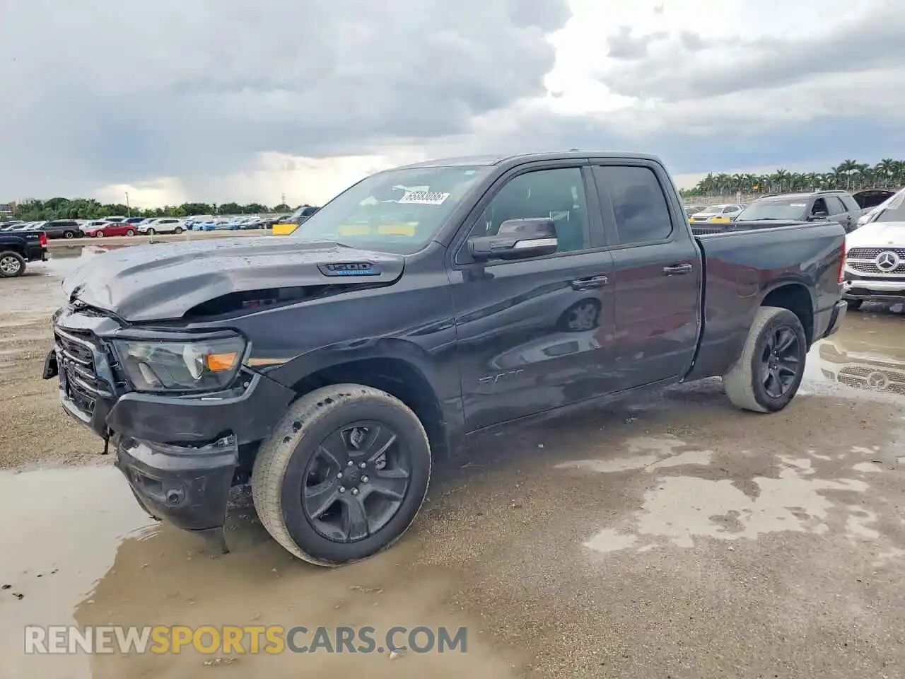 1 Photograph of a damaged car 1C6RRFBG8MN606172 RAM 1500 2021