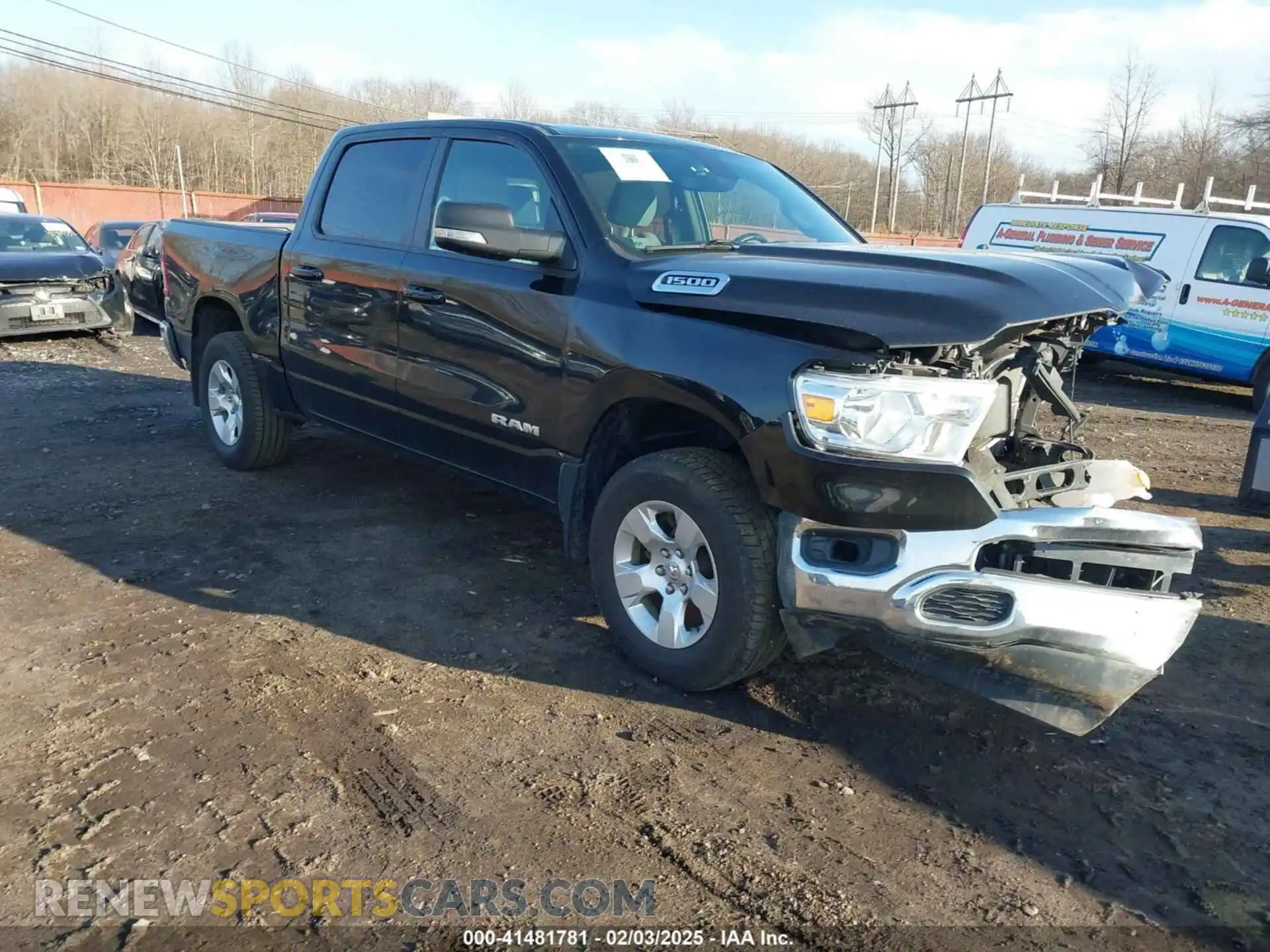 1 Photograph of a damaged car 1C6RRFFG2MN557285 RAM 1500 2021