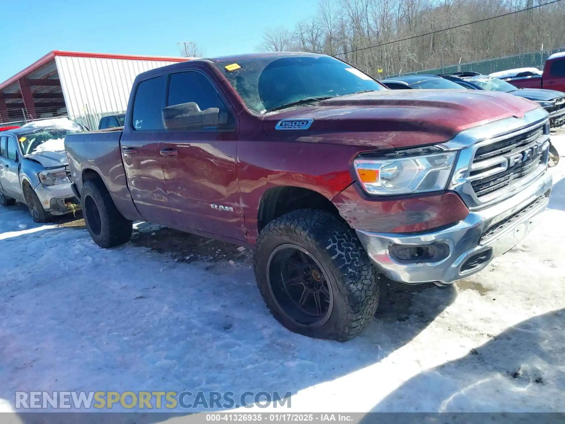 1 Photograph of a damaged car 1C6SRFBT5MN760207 RAM 1500 2021