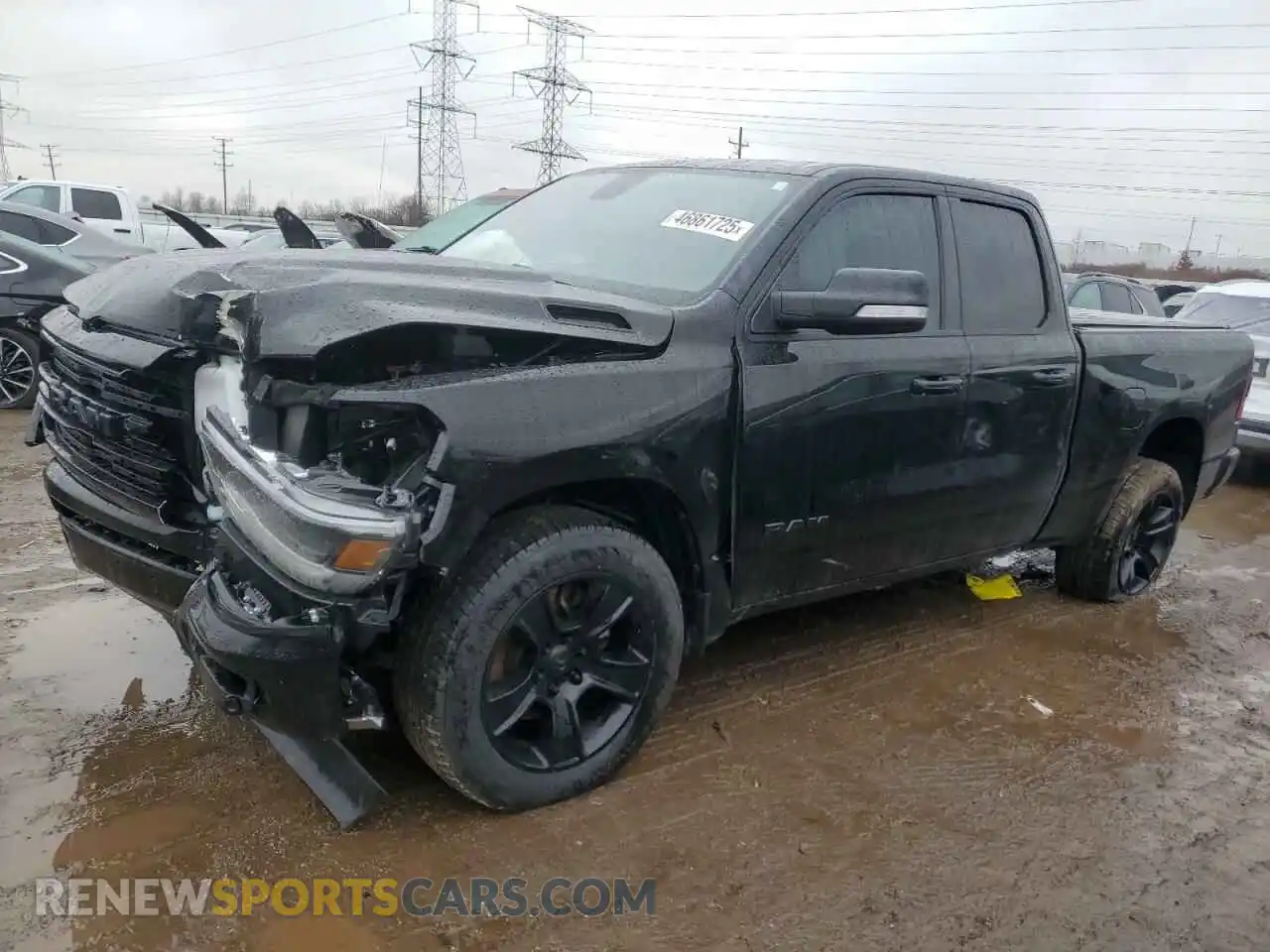 1 Photograph of a damaged car 1C6SRFBT7MN729234 RAM 1500 2021