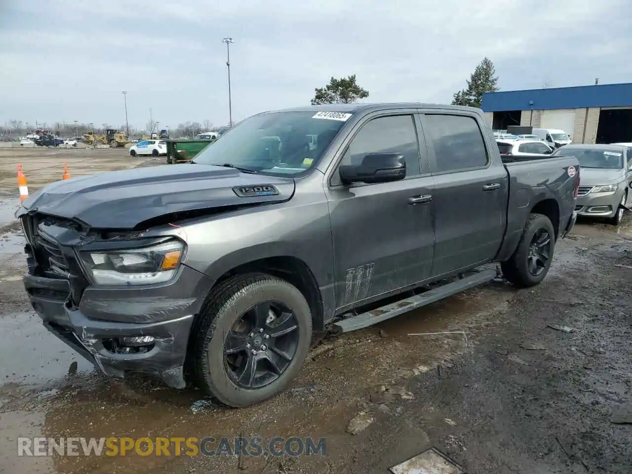 1 Photograph of a damaged car 1C6SRFFT6MN683034 RAM 1500 2021